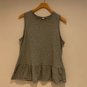 Levi tank with ruffled bottom